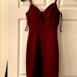 Maroon mini bodycon dress